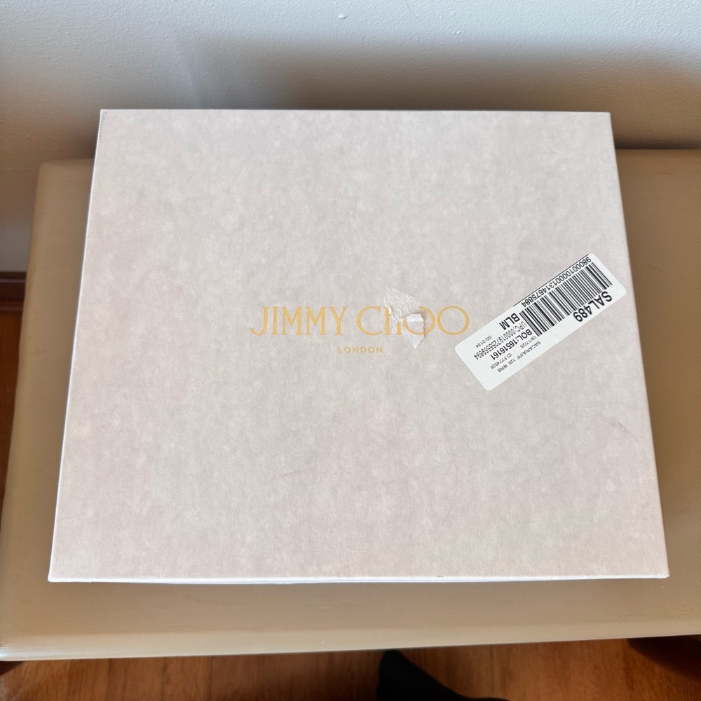 Jimmy Choo Sacaria 120 Pink Metallic Platform Sandals EU 38 Block Heel NWT - Picture 11 of 15